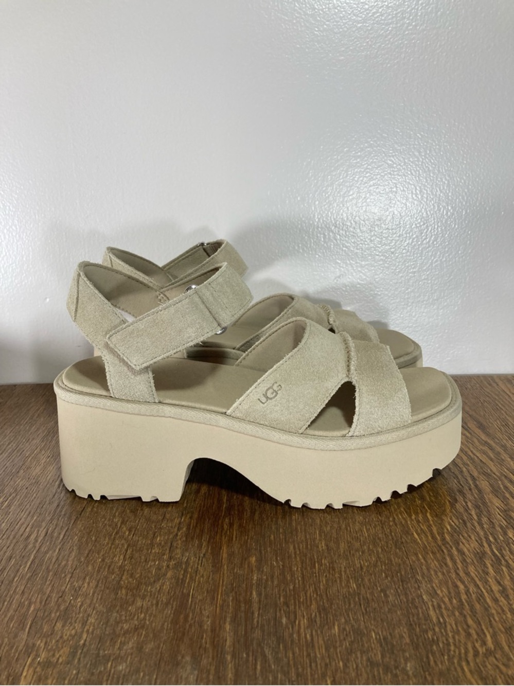 New Ugg New Heights Platform Slingback Sandal Women’s Various Sizes Mustard Seed